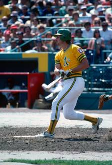 MINNEAPOLIS, MN - CIRCA 1976: Joe Rudi #26 of the Oakland Athletics bats against the Minnesota Twins during a Major League Baseball game circa 1976 at Metropolitan Stadium in Minneapolis, Minnesota. Rudi played for the Athletics from 1967-76 and 1982. (Photo by Focus on Sport/Getty Images)